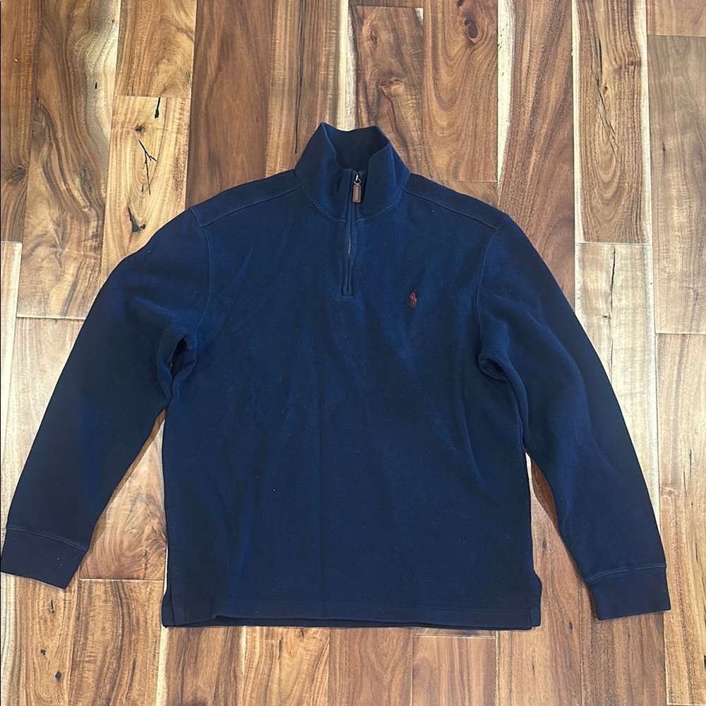 Men's Polo by Ralph Lauren Navy Blue Quarter Zip Sweater